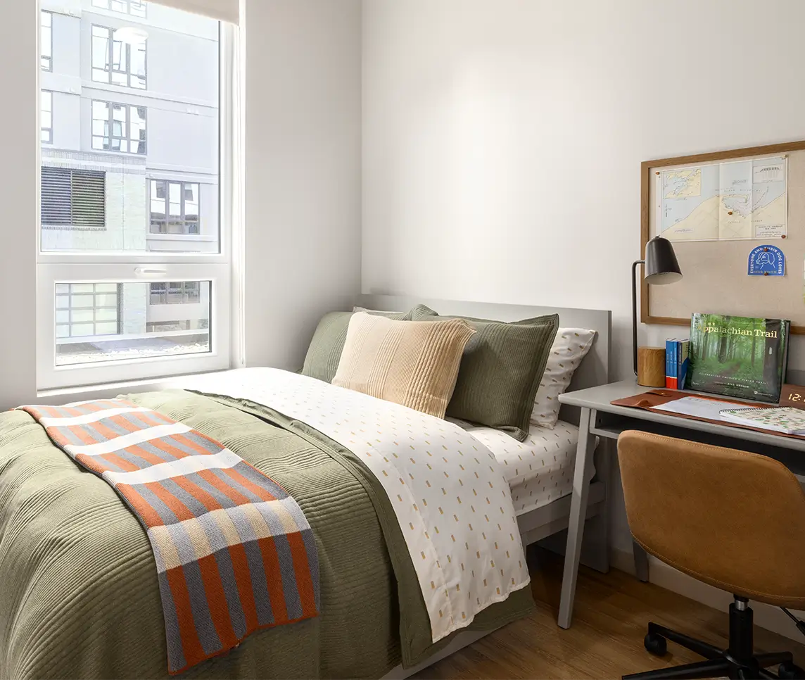 furnished apartment bedroom