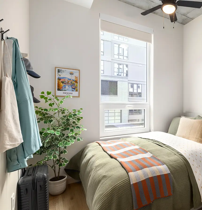 furnished apartment bedroom
