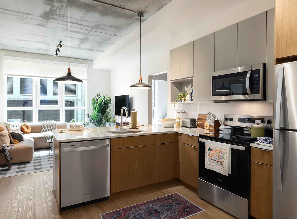 furnished apartment kitchen